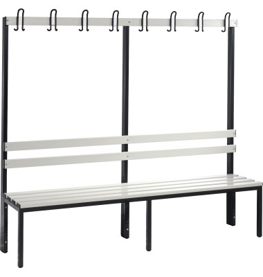Garderobenbank 8052100S10014 1650x1960x403mm sgr/lgr