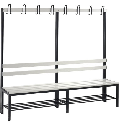 Garderobenbank 8052110S10052 Schuhrost 1650x1960x403mm sgr/lgr