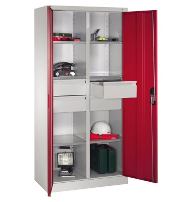 Werkzeugschrank 89213042S10038 6Bd. 4Sch. 1950x930x500mm lgr/rrt