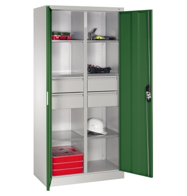 Werkzeugschrank 89213042S10037 6Bd. 4Sch. 1950x930x500mm lgr/rgn