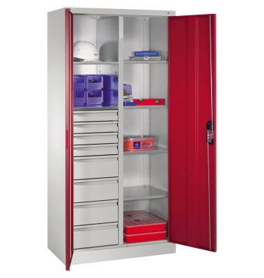 Werkzeugschrank 8921305S10049 6Bd. 8Sch. 1950x930x500mm lgr/rrt