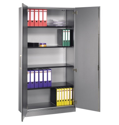 Stahlschrank C 3000 Asisto 141002000S10033, abschlie&szlig;bar, 5 OH, wei&szlig;aluminium/silber, 100x198x43,5cm (BxHxT)