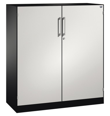 Stahlschrank Asisto 141031000S10093, abschlie&szlig;bar, 3 OH, schwarzgrau/lichtgrau, 120x131x43,5cm (BxHxT)