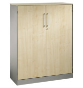 Aktenschranke Asisto 141032000S10004, abschlie&szlig;bar, 3 OH, wei&szlig;aluminium/ahorn, 100x131x43,5cm (BxHxT)
