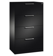 H&auml;ngeregistraturschrank 146023412S10106 Asisto, schwarzgrau, 4 Schubladen, 2-bahnig