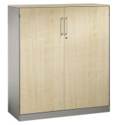 Aktenschrank Asisto 141012000S10001, abschlie&szlig;bar, 4 OH, wei&szlig;aluminium/ahorn, 100x163,5x43,5cm (BxHxT)