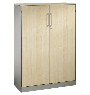 Aktenschrank Asisto 141013000S10008, abschlie&szlig;bar, 4 OH, wei&szlig;aluminium/ahorn, 80x163,5x43,5cm (BxHxT)