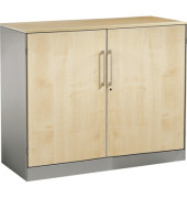 Aktenschrank Asisto 141052000S10000, abschlie&szlig;bar, 2 OH, wei&szlig;aluminium/ahorn, 100x91,5x43,5cm (BxHxT)