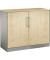 Aktenschrank Asisto 141052000S10000, abschlie&szlig;bar, 2 OH, wei&szlig;aluminium/ahorn, 100x91,5x43,5cm (BxHxT)