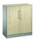 Aktenschrank Asisto 141053000S10052, abschlie&szlig;bar, 2 OH, wei&szlig;aluminium/ahorn, 80x91,5x43,5cm (BxHxT)