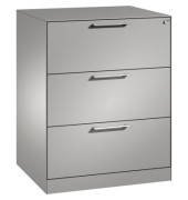 H&auml;ngeregistraturschrank 146243312S10004 Asisto, wei&szlig;aluminium, 3 Schubladen, 2-bahnig
