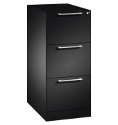 H&auml;ngeregistraturschrank 146245311S10010 Asisto, schwarzgrau, 3 Schubladen, 1-bahnig