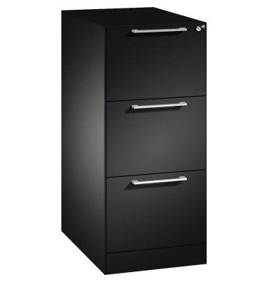 H&auml;ngeregistraturschrank 146245311S10010 Asisto, schwarzgrau, 3 Schubladen, 1-bahnig