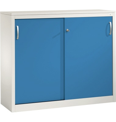 Schiebet&uuml;renschrank Acurado 204600S10117, abschlie&szlig;bar, 2 OH, lichtblau/lichtgrau, 120x100x40cm (BxHxT)