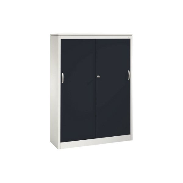 4054421987637 - C+P Schiebetürenschrank Acurado H1600xB1200xT400mm Korpus Lichtgrau Fronten Schwarzgrau Inneneinrichtung Lichtgrau Abdeckplatte HellgrauAnzahl Fächer 3 4054421987637 - C+P Schiebetürenschrank Acurado H1600xB1200xT400mm Korpus Lichtgrau Fronten Schwarzgrau Inneneinrichtung Lichtgrau Abdeckplatte HellgrauAnzahl Fächer 3