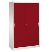 Schiebet&uuml;renschrank Acurado 205000S10145, abschlie&szlig;bar, 5 OH, rubinrot/lichtgrau, 120x195x50cm (BxHxT)