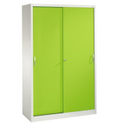 Schiebet&uuml;renschrank Acurado 205000S10176, abschlie&szlig;bar, 5 OH, clowngr&uuml;n/lichtgrau, 120x195x50cm (BxHxT)