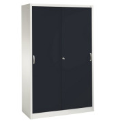 Schiebet&uuml;renschrank Acurado 205000S10163, abschlie&szlig;bar, 5 OH, schwarzgrau/lichtgrau, 120x195x50cm (BxHxT)