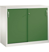 Schiebet&uuml;renschrank Acurado 205600S10051, abschlie&szlig;bar, 2 OH, resedagr&uuml;n/lichtgrau, 120x100x50cm (BxHxT)