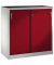 Schiebet&uuml;renschrank Acurado 2057092S10004, abschlie&szlig;bar, 3 OH, lichtgrau/rubinrot, 120x120x50cm (BxHxT)