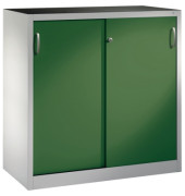 Schiebet&uuml;renschrank Acurado 2057092S10010, abschlie&szlig;bar, 3 OH, resedagr&uuml;n/lichtgrau, 120x120x50cm (BxHxT)