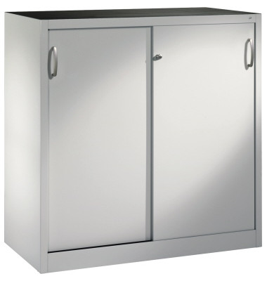 Schiebet&uuml;renschrank Acurado 2057092S10001, abschlie&szlig;bar, 3 OH, lichtgrau, 120x120x50cm (BxHxT)