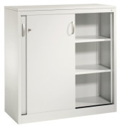 Schiebet&uuml;renschrank Acurado 20571200S10049, abschlie&szlig;bar, 3 OH, lichtgrau, 120x120x50cm (BxHxT)