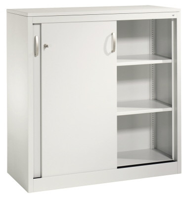 Schiebet&uuml;renschrank Acurado 20571200S10049, abschlie&szlig;bar, 3 OH, lichtgrau, 120x120x50cm (BxHxT)