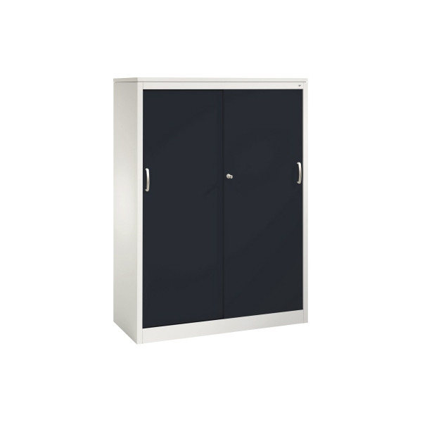 4054421986838 - C+P Schiebetürenschrank Acurado H1600xB1200xT500mm Korpus Lichtgrau Fronten Schwarzgrau Anzahl Fächer 3 4054421986838 - C+P Schiebetürenschrank Acurado H1600xB1200xT500mm Korpus Lichtgrau Fronten Schwarzgrau Anzahl Fächer 3