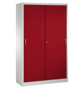 Schiebet&uuml;renschrank Acurado 2059002S10015, abschlie&szlig;bar, 5 OH, rubinrot/lichtgrau, 120x195x50cm (BxHxT)