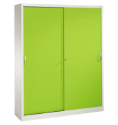 Schiebet&uuml;renschrank Acurado 214000S10202, abschlie&szlig;bar, 2x5 OH, clowngr&uuml;n/lichtgrau, 160x195x40cm (BxHxT)