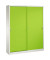 Schiebet&uuml;renschrank Acurado 214000S10202, abschlie&szlig;bar, 2x5 OH, lichtgrau/gr&uuml;n, 160x195x40cm (BxHxT)