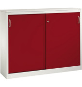 Schiebet&uuml;renschrank Acurado 21471200S10074, abschlie&szlig;bar, 2x3 OH, rubinrot/lichtgrau, 160x120x40cm (BxHxT)
