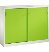 Schiebet&uuml;renschrank Acurado 21471200S10279, abschlie&szlig;bar, 2x3 OH, clowngr&uuml;n/lichtgrau, 160x120x40cm (BxHxT)