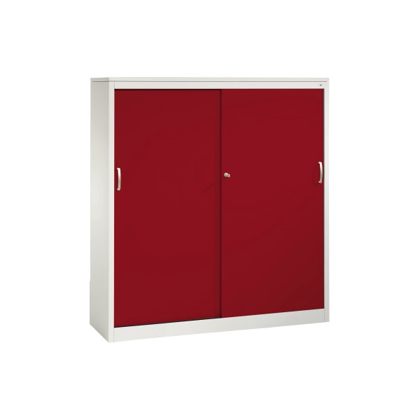 4059369441920 - C+P Schiebetürenschrank Acurado H1600xB1600xT400mm Korpus Lichtgrau Fronten Rubinrot Anzahl Fächer 3