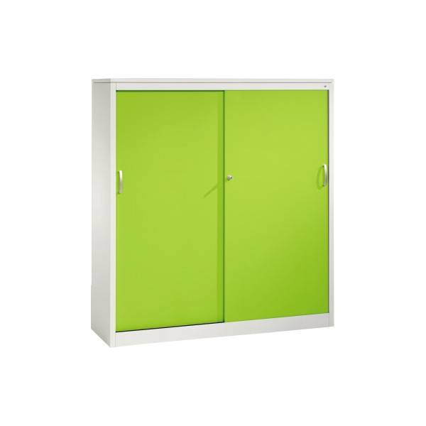 4059369441913 - C+P Schiebetürenschrank Acurado H1600xB1600xT400mm Korpus Lichtgrau Fronten Viridingrün Anzahl Fächer 3