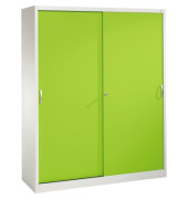 Schiebet&uuml;renschrank Acurado 215000S10126, abschlie&szlig;bar, 2x5 OH, gr&uuml;n/lichtgrau, 160x195x50cm (BxHxT)