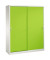 Schiebet&uuml;renschrank Acurado 215000S10126, abschlie&szlig;bar, 2x5 OH, lichtgrau/gr&uuml;n, 160x195x50cm (BxHxT)