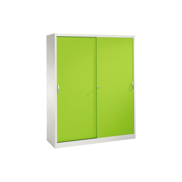 4053597279331 - C+P Schiebetürenschrank Acurado H1950xB1600xT500mm Korpus Lichtgrau Fronten Viridingrün Anzahl Fächer 8