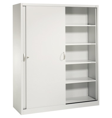 Schiebet&uuml;renschrank Acurado 215000S10099, abschlie&szlig;bar, 2x5 OH, lichtgrau, 160x195x50cm (BxHxT)