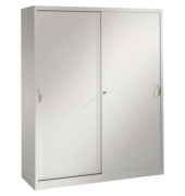 Schiebet&uuml;renschrank Acurado 215000S10125, abschlie&szlig;bar, 2x5 OH, wei&szlig;aluminium, 160x195x50cm (BxHxT)