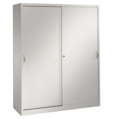 Schiebet&uuml;renschrank Acurado 215000S10125, abschlie&szlig;bar, 2x5 OH, wei&szlig;aluminium, 160x195x50cm (BxHxT)