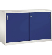 Schiebet&uuml;renschrank Acurado 215600S10050, abschlie&szlig;bar, 2x2 OH, enzianblau/lichtgrau, 160x100x50cm (BxHxT)