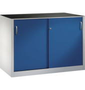 Schiebet&uuml;renschrank Acurado 2156092S10005, abschlie&szlig;bar, 2x2 OH, enzianblau/lichtgrau, 160x100x50cm (BxHxT)