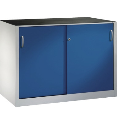 Schiebet&uuml;renschrank Acurado 2156092S10005, abschlie&szlig;bar, 2x2 OH, enzianblau/lichtgrau, 160x100x50cm (BxHxT)