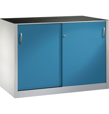 Schiebet&uuml;renschrank Acurado 2156092S10002, abschlie&szlig;bar, 2x2 OH, lichtblau/lichtgrau, 160x100x50cm (BxHxT)