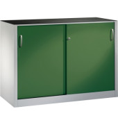 Schiebet&uuml;renschrank Acurado 2156092S10006, abschlie&szlig;bar, 2x2 OH, resedagr&uuml;n/lichtgrau, 160x100x50cm (BxHxT)