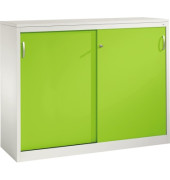 Schiebet&uuml;renschrank Acurado 21571200S10246, abschlie&szlig;bar, 2x3 OH, gr&uuml;n/lichtgrau, 160x120x50cm (BxHxT)