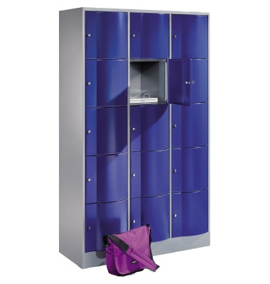 Schließf.schrank 8570372S10014 15Fächer 1950x1150x540mm lgr/ebl