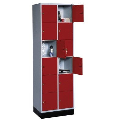 Schließf.schrank 8670201S10005 12Fächer 1950x620x500mm lgr/rrt